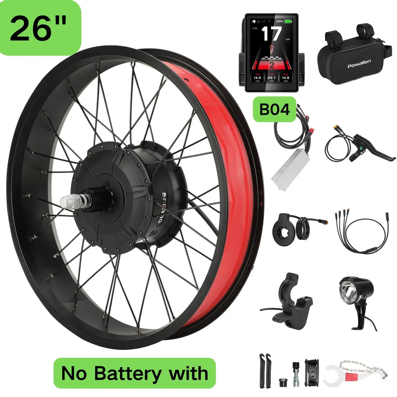 BAFANG 750W EBike Conversion Kit - Rear Hub Motor Drive for 20" 26" Snow/Beach Fat Bike - Upgrade Your MTB Cruiser Foldable Bike