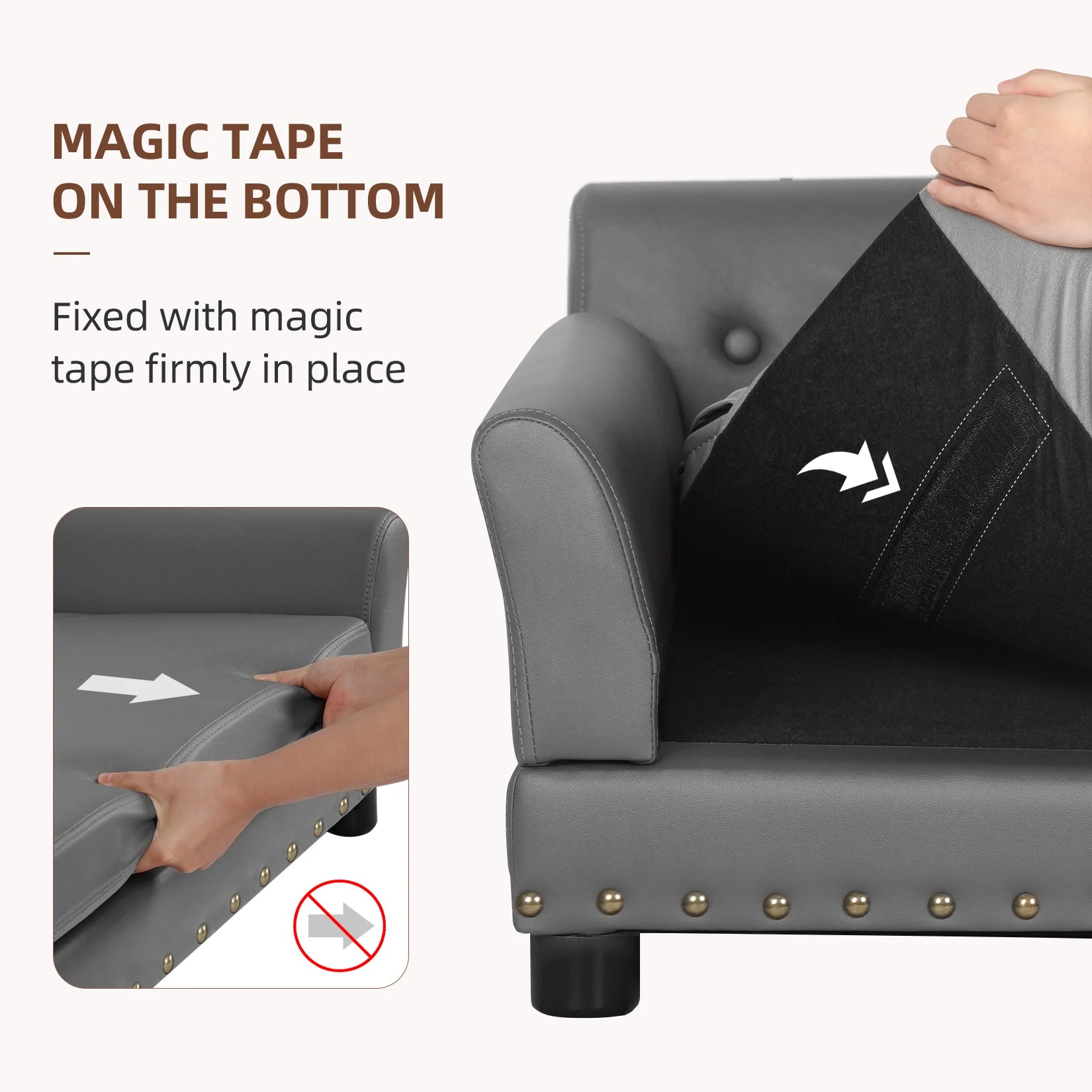 Elevated Dog Bed Sofa Mat Microfiber Leather Cover Removable Cushion