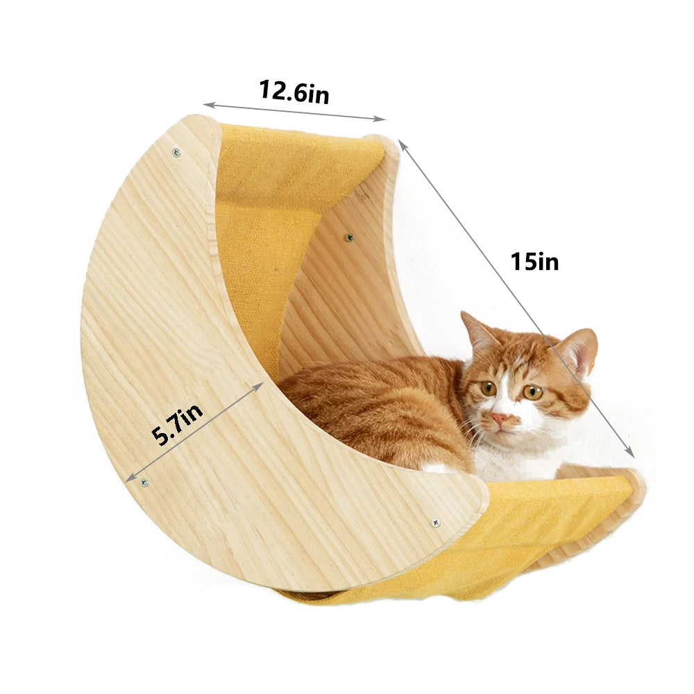 Cat Shelf Wall Hammock Climbing Shelves Moon Shaped Cats Wall Furniture