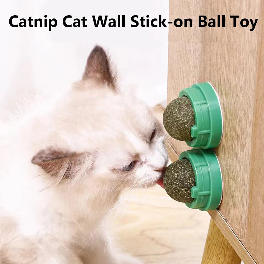 Spinning Catnip Mint Ball for Cats, Interactive Dental Care Chew Toy