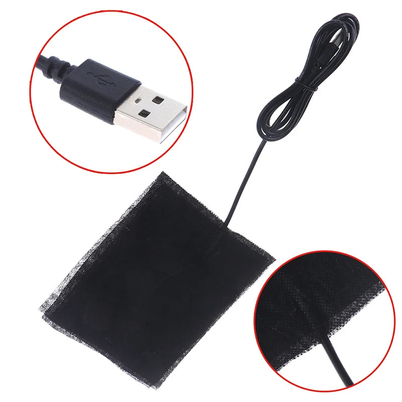 10*15cm USB Carbon Fiber Heating Pad Electric Cloth Heater Sheet With Cable 5V