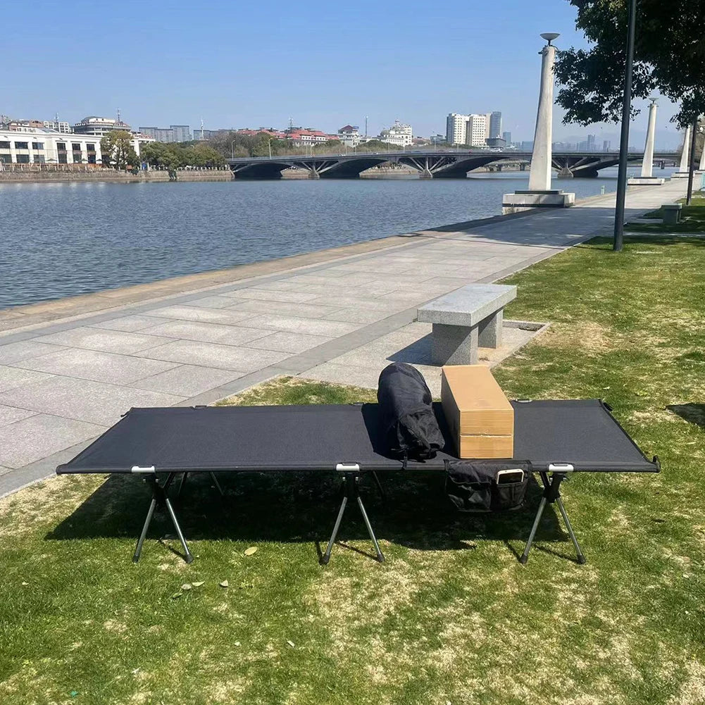 Collapsible Sleeping Bed Supports 150kg Foldable  Outdoor Single Bed
