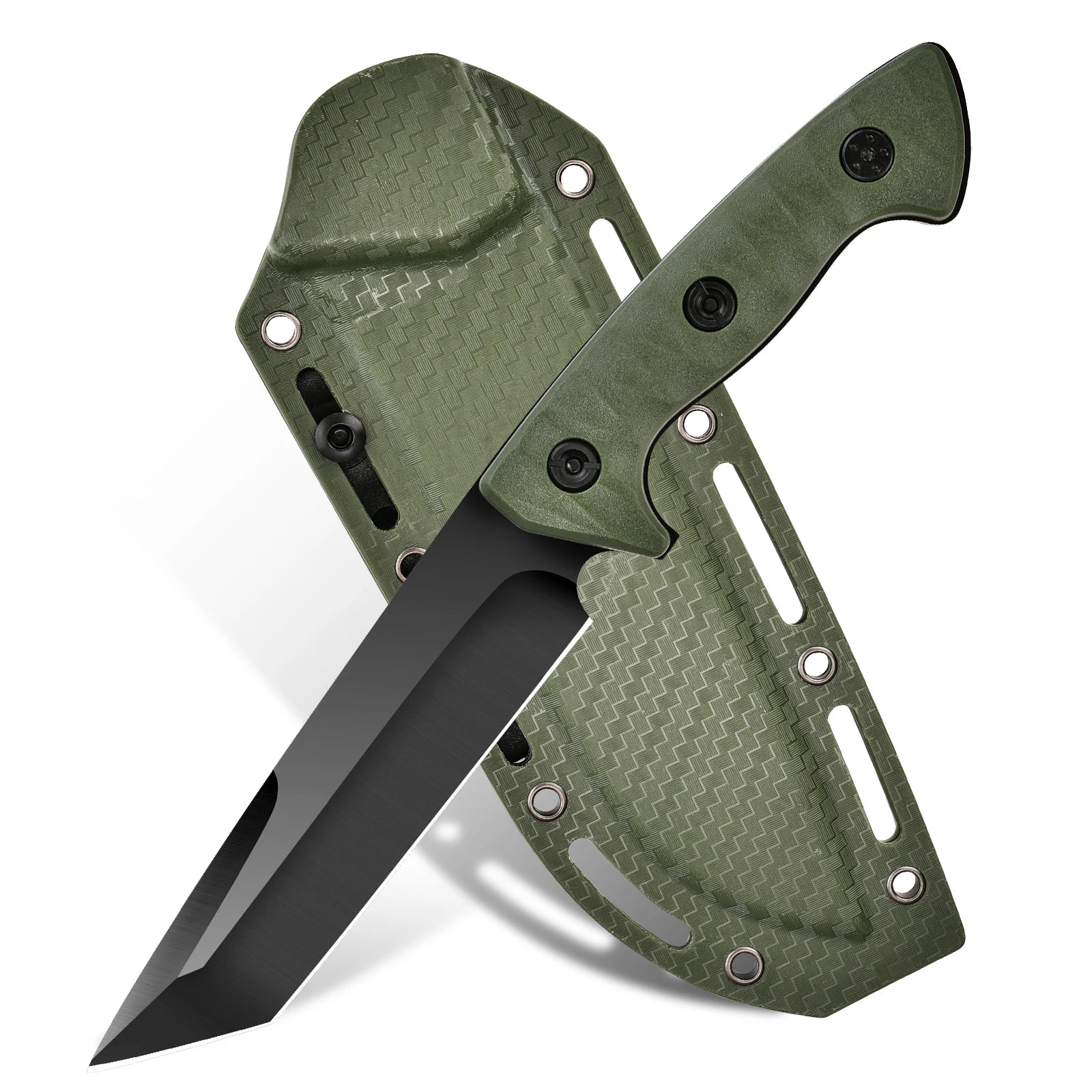 Rainforest Survival Knife - Lightweight, Stainless Steel with Wooden Handle & Spear