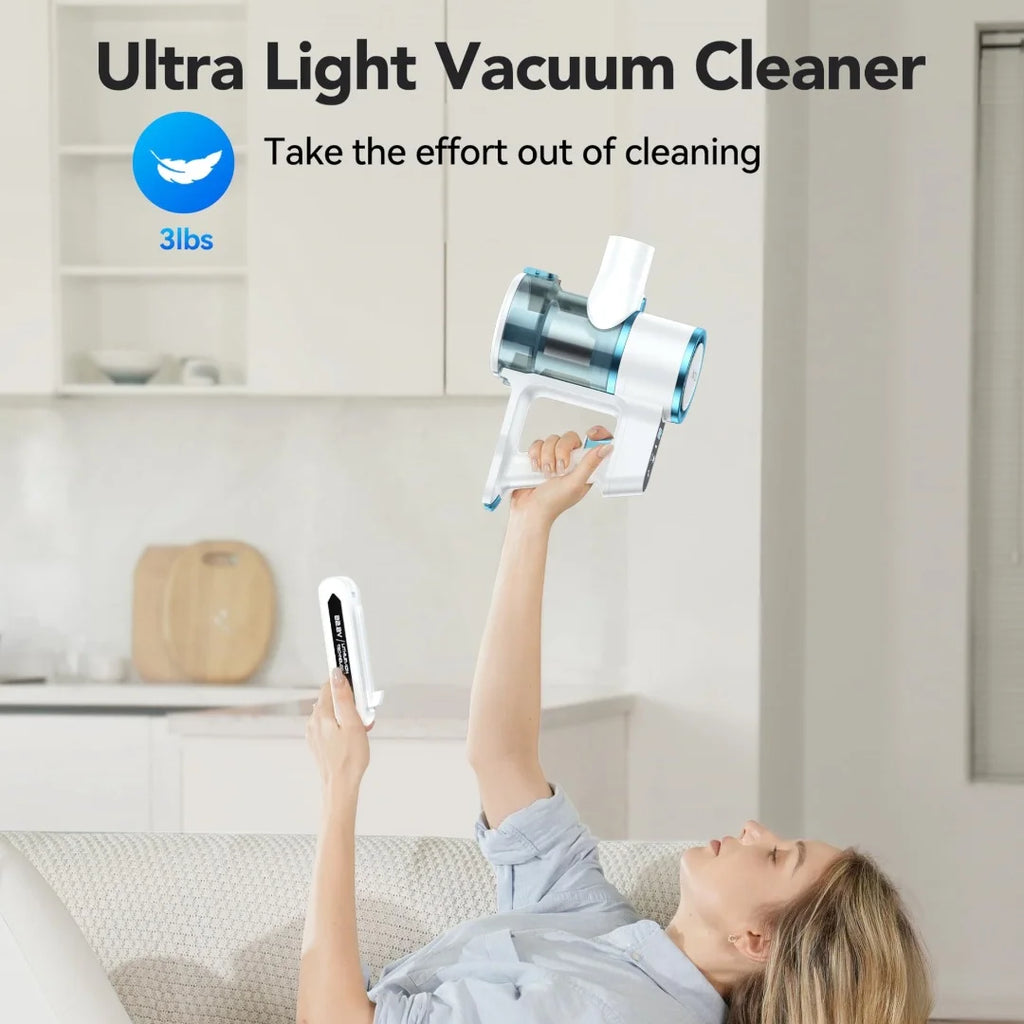 , 28kPa Stick Vacuum with LED Display, Powerful Vacuum Cleaner up to 40mins Runtime