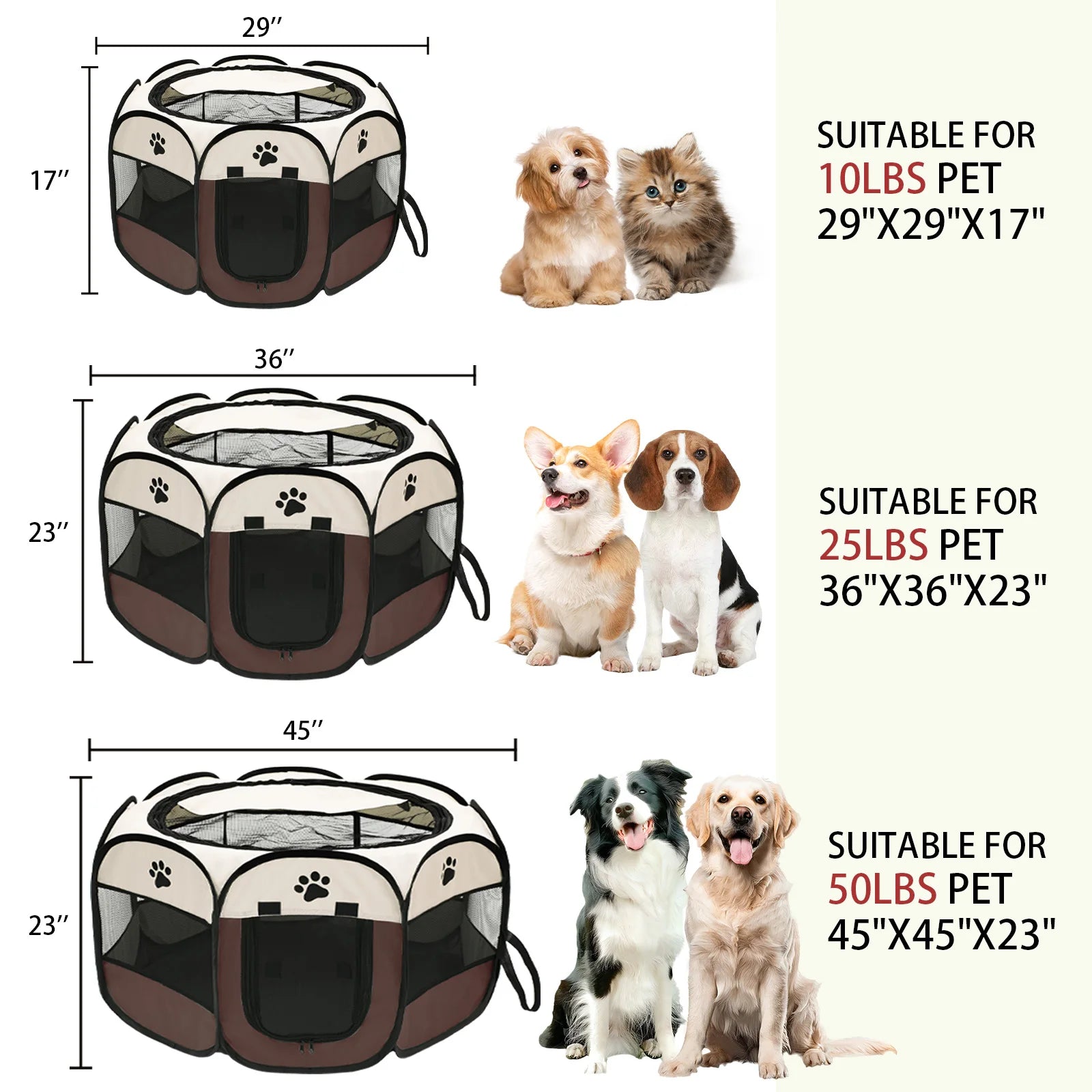 Foldable Pet Playpen for Dogs & Cats - , Portable Octagonal Design for Indoor/Outdoor