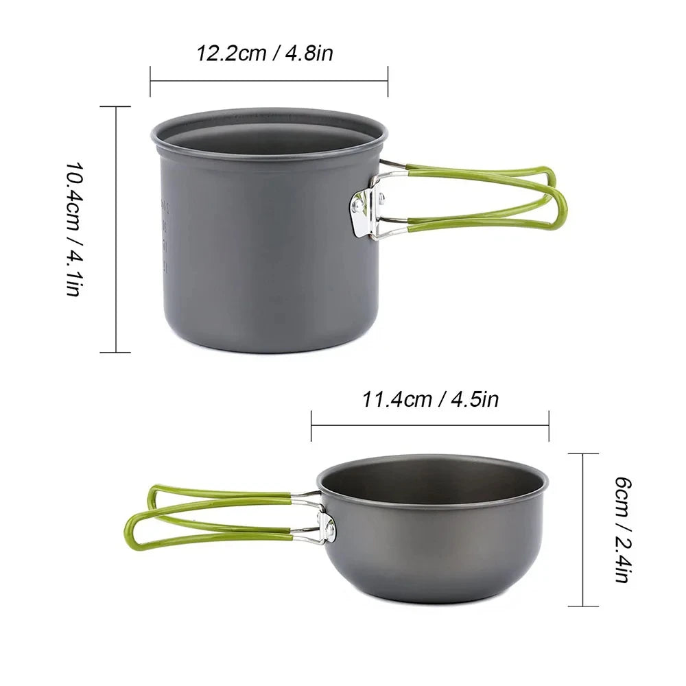 Ultralight Cookware Set Portable Outdoor Cooking   for Hiking Trekking Picnic Fishing Mountaineering