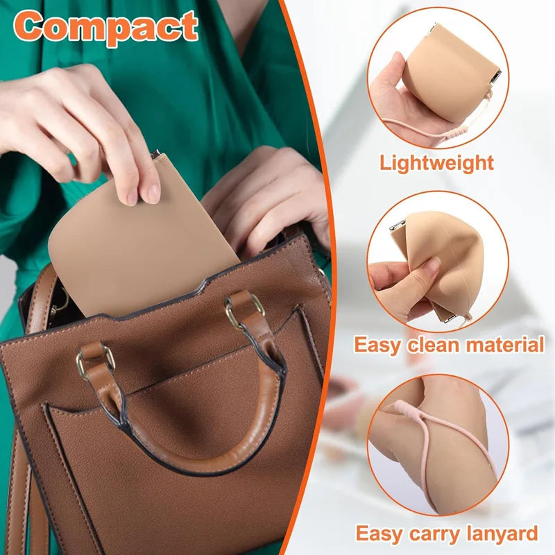 Soft Silicone Dog Treat Pouch, Auto-Closure Leakproof Pet Training Bag, Travel Snack Pouch for Dogs/Cats, Odorless Easy-Clean