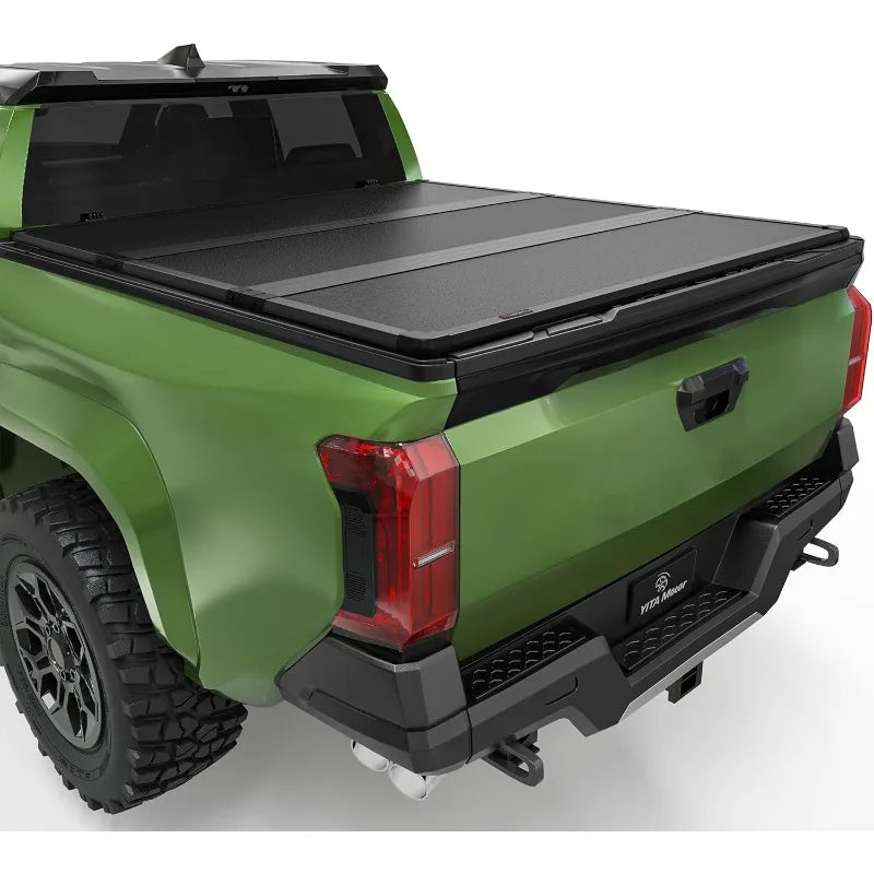 FRP Hard Tri Fold Truck Bed Tonneau Cover Fits For Toyota Tacoma 2024 2025 5 Ft Bed (Excl. Trail Edition) With Deck