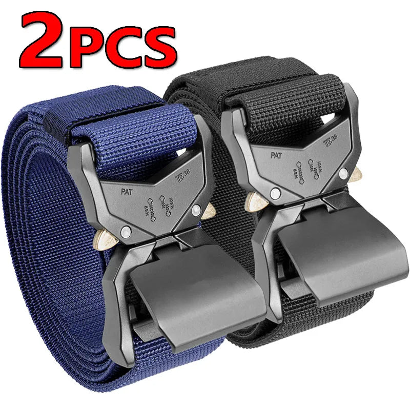 Quick Release Tactical Belt Men Black Outdoor Belt Buckle Best Men's Belt Black Casual Training Hunting Nylon Braided Belts New