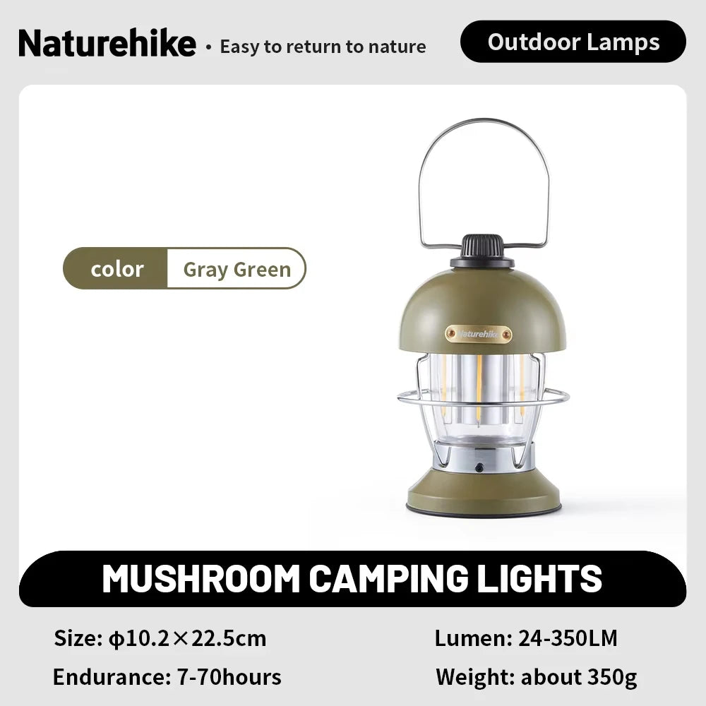 Naturehike 2025 New Camping Light High Endurance 3 Modes Waterproof Lamp Ultralight Usb Charge High Lumen Outdoor Travel Lantern