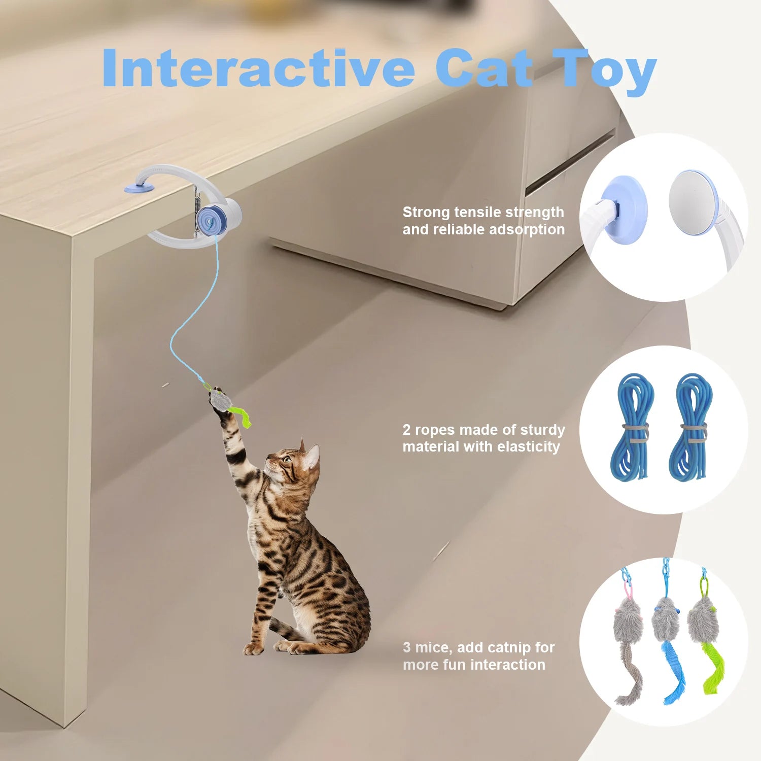 Cat Toys Electric Door Hangin Cat Toy Interactive Cat Toy USB Rechargeable Self Play Toy Retractable Kitten Toys