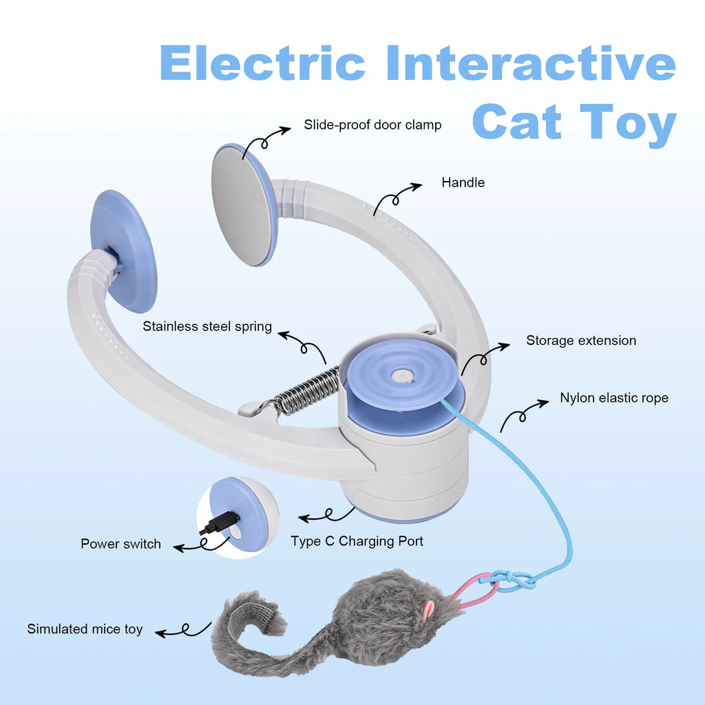 Cat Toys Electric Door Hangin Cat Toy Interactive Cat Toy USB Rechargeable Self Play Toy Retractable Kitten Toys