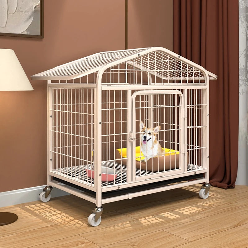 Indoor Dog Cage Large Medium Dog House with Toilet Golden Retriever Samoyed Border Collie Labr Retriever Pet Cage Fence