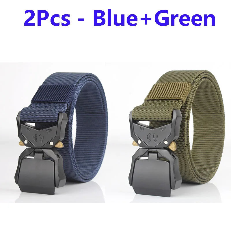 Quick Release Tactical Belt Men Black Outdoor Belt Buckle Best Men's Belt Black Casual Training Hunting Nylon Braided Belts New