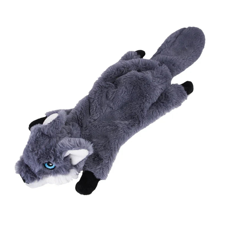 45/60CM Plush Pet  Dog Chew Toy with Squeaker Animal Shape for Small Medium Dogs Puppy Fox Wolfdog Squirrel Lion Tiger Leopard