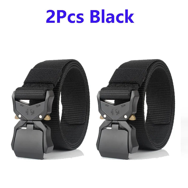 Quick Release Tactical Belt Men Black Outdoor Belt Buckle Best Men's Belt Black Casual Training Hunting Nylon Braided Belts New