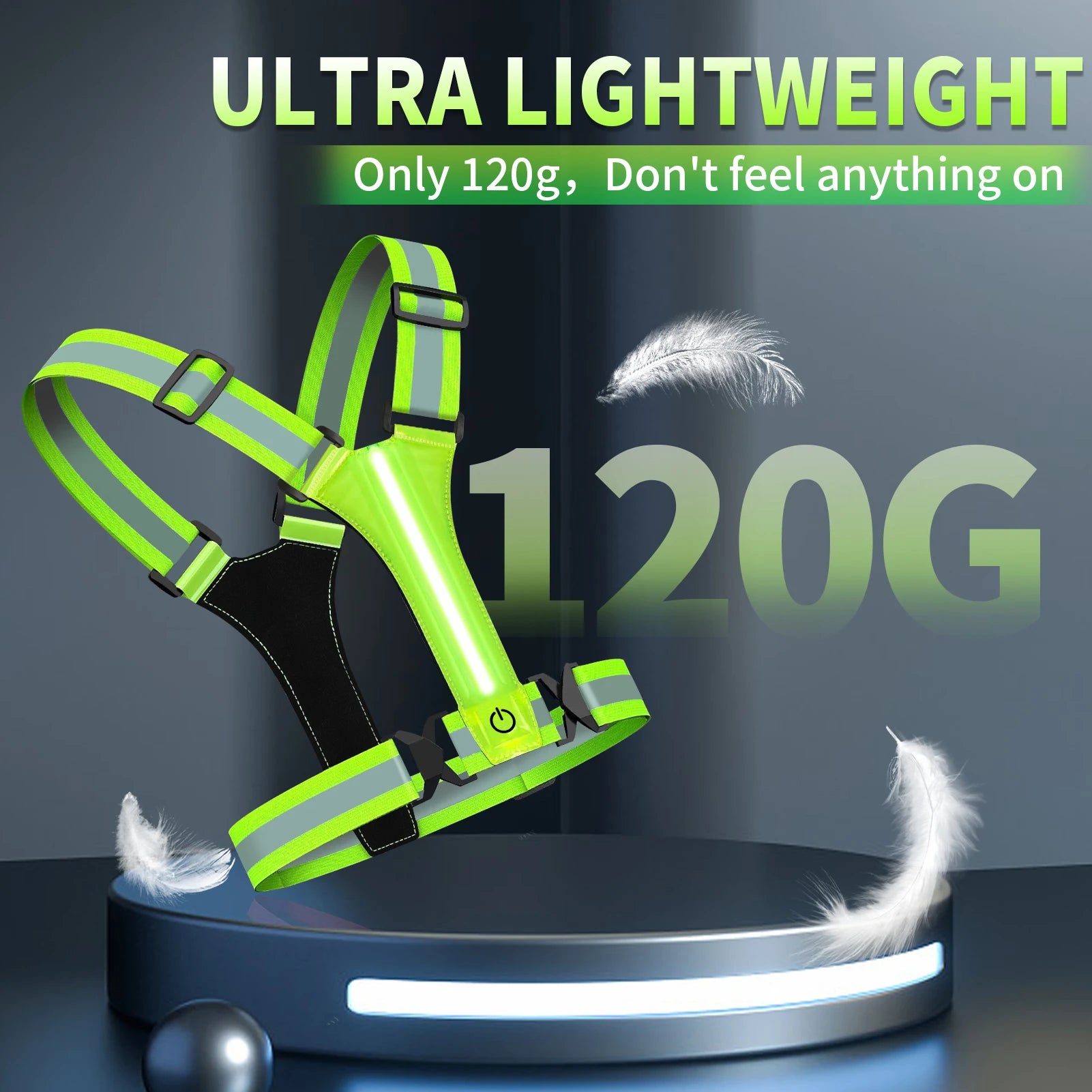 Outdoor Night Walking Safety Vests Highlight Adjustable Lightweight Reflective Vest Biking Safety Straps Waterproof Running Gear