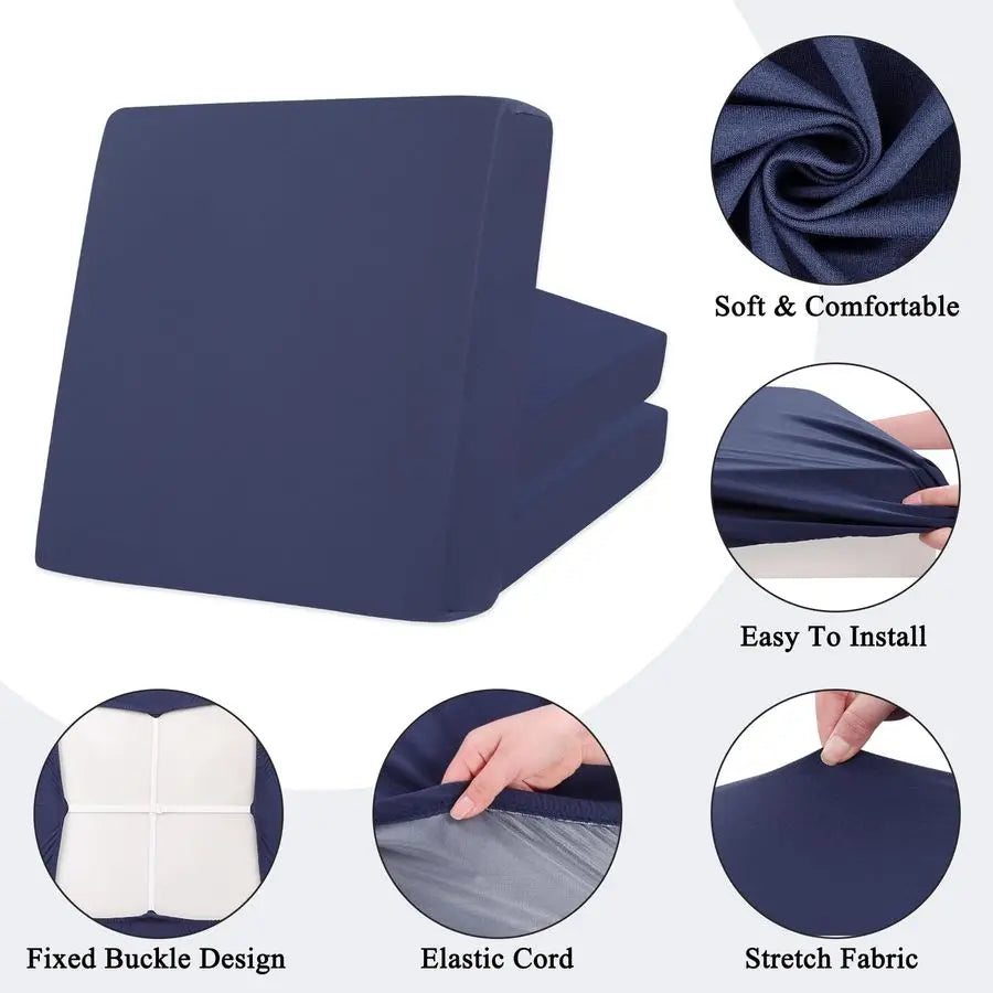 Outdoor Patio Cushion Covers Set of 12 Waterproof Stretch Seat Cushion Cover for Patio Furniture Clearance Outdoor Sofa Cushion