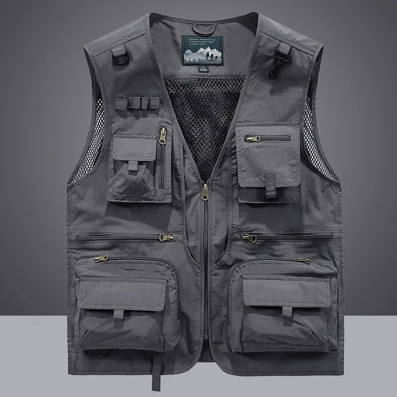 2025 New Outdoor Leisure Vest Men's New Multi-Pocket Breathable Outdoor Sports Coat High-Quality Design Leisure Vest Men