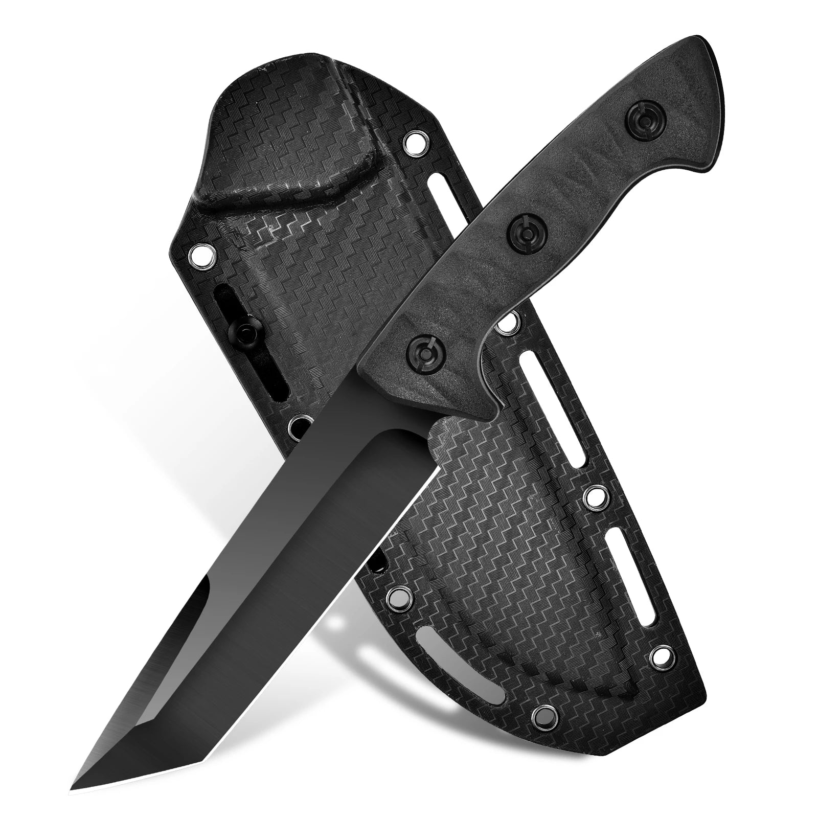 Rainforest Survival Knife - Lightweight, Stainless Steel with Wooden Handle & Spear