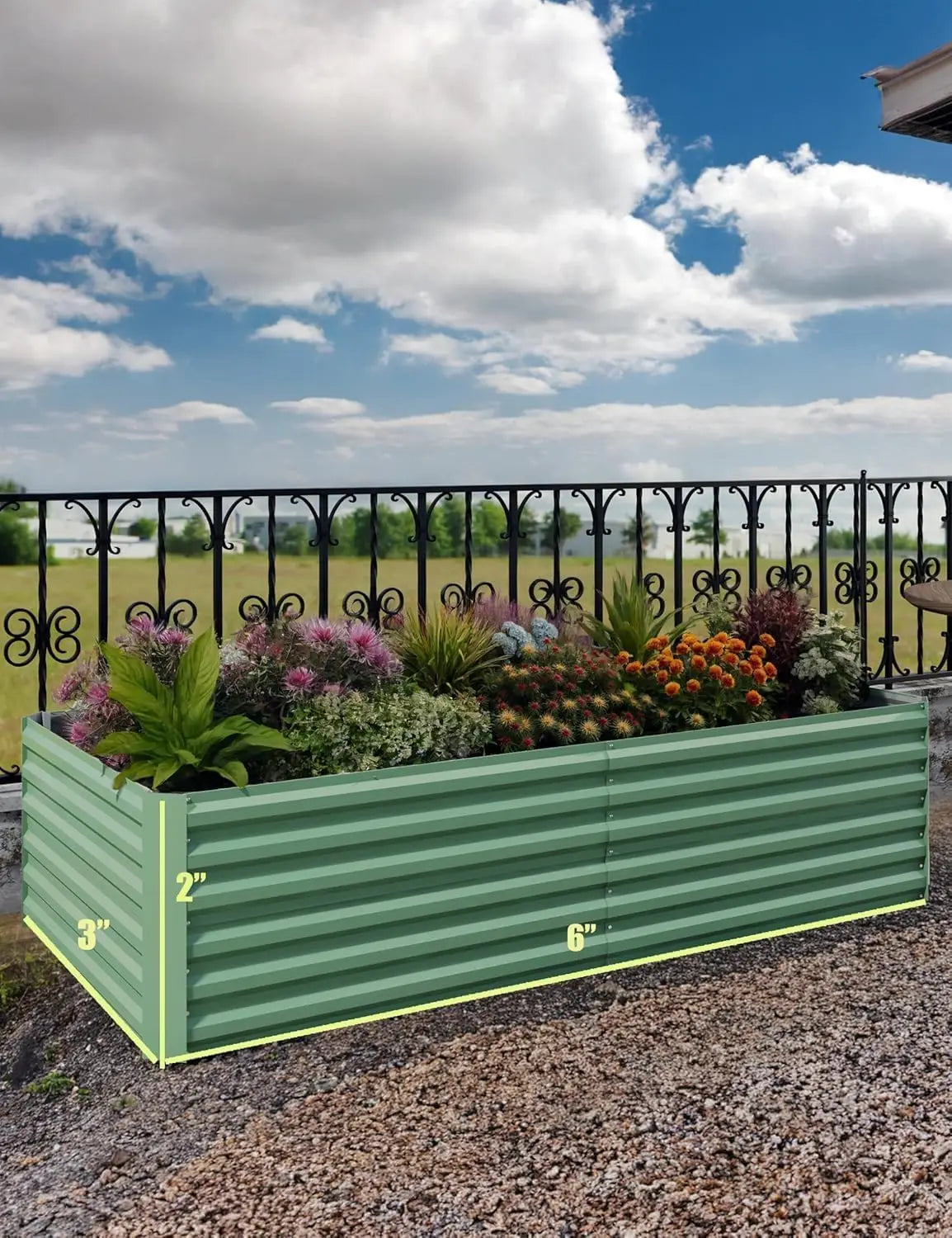 6x3x2 8x4x2ft Deep Root Planter Box for Vegetables Flowers Herbs-Large Metal Raised Garden Bed Kit