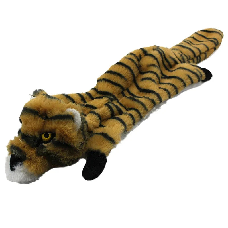 45/60CM Plush Pet  Dog Chew Toy with Squeaker Animal Shape for Small Medium Dogs Puppy Fox Wolfdog Squirrel Lion Tiger Leopard