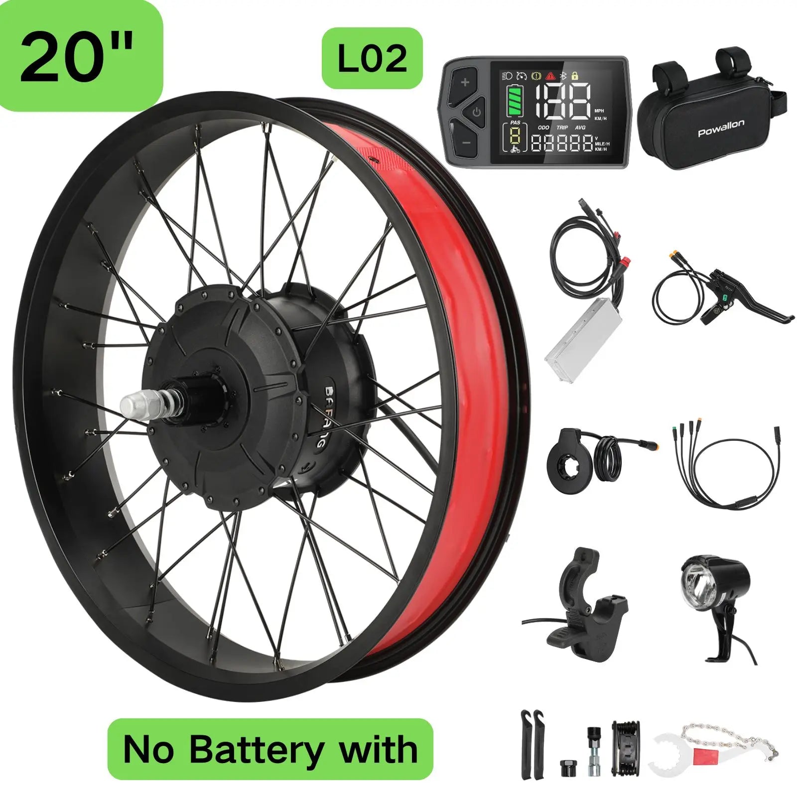 BAFANG 750W EBike Conversion Kit - Rear Hub Motor Drive for 20" 26" Snow/Beach Fat Bike - Upgrade Your MTB Cruiser Foldable Bike