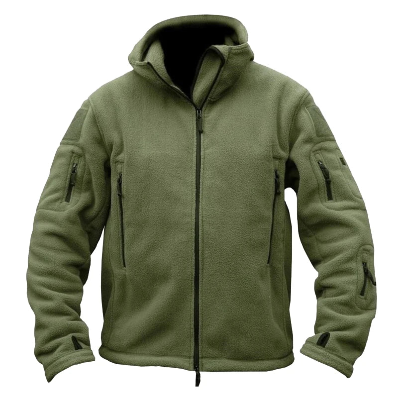 Men's Outdoor Hiking Hooded Coats Warm Military Tactical Sport Fleece Hoodie Jacket Multi-Pockets