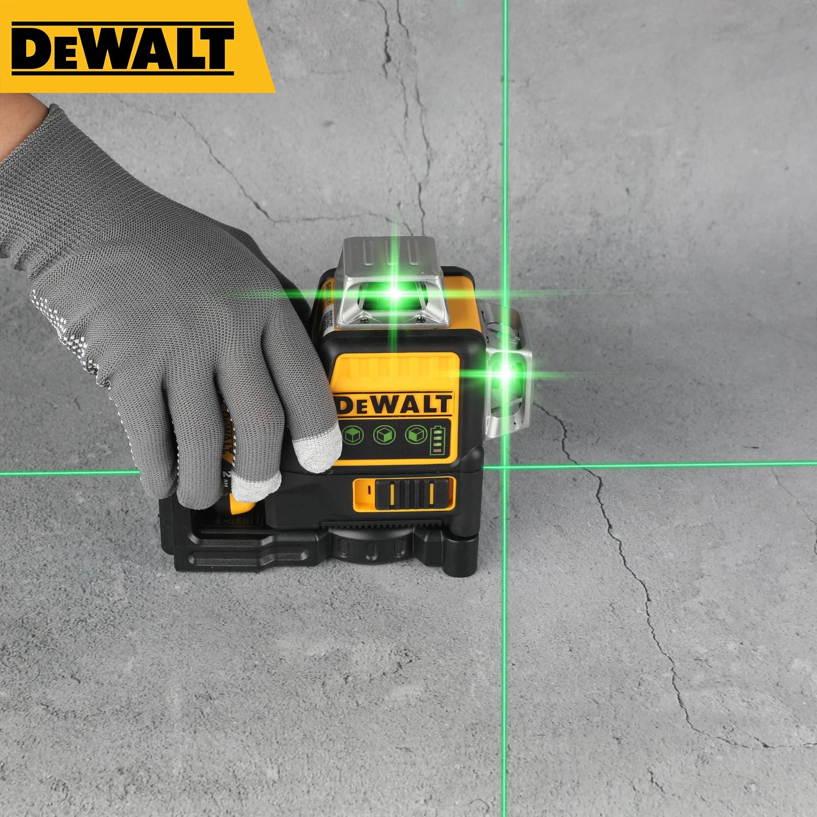 Dewalt DW089LG 12-Line Green Beam Laser Level - 360° 3-Side Coverage, 12V Li-Ion, Jobsite Ready for Any Task