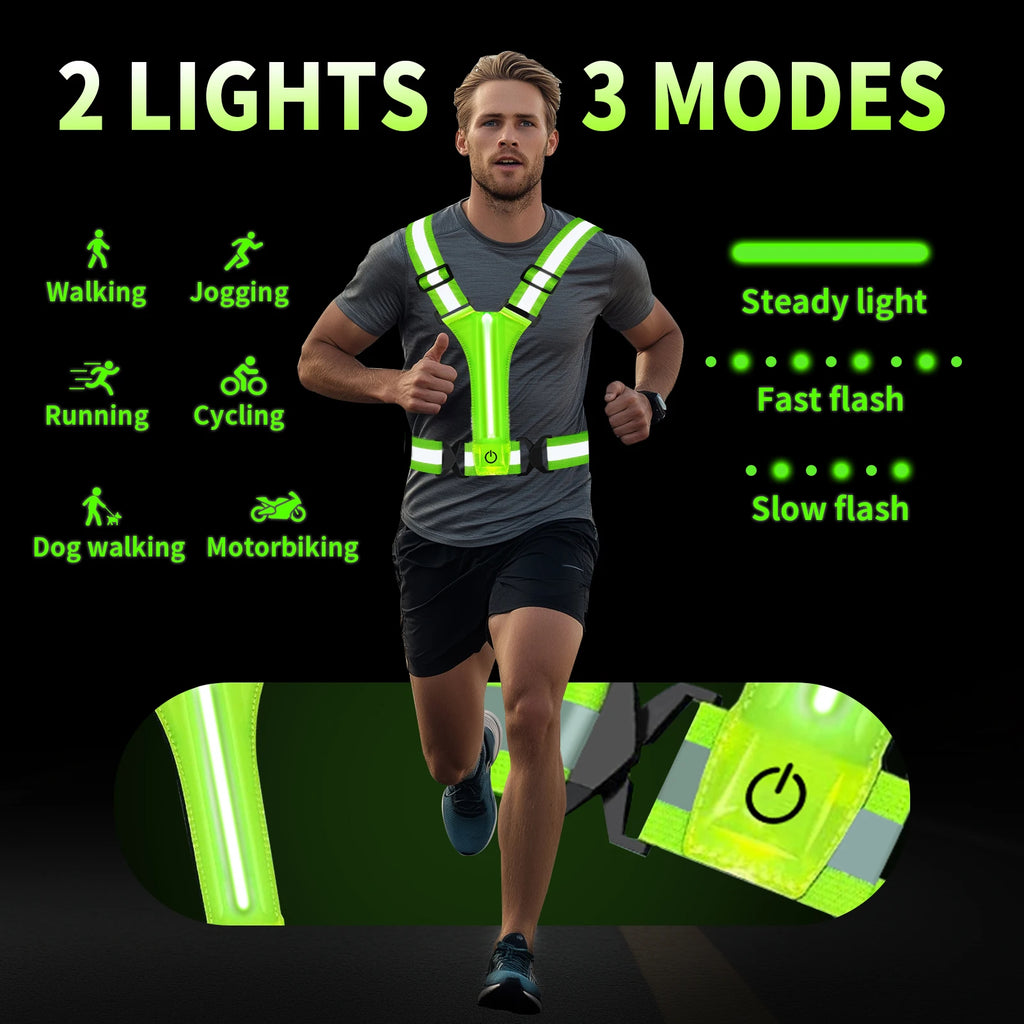 Outdoor Night Walking Safety Vests Highlight Adjustable Lightweight Reflective Vest Biking Safety Straps Waterproof Running Gear