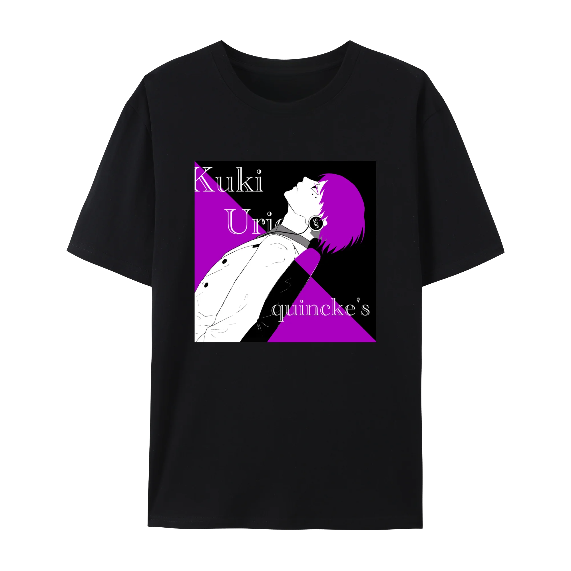 Tokyo Anime Ghoul Kaneki Ken Graphic Cotton T-Shirt, Japanese Anime  Short Sleeve Crewneck Shirt