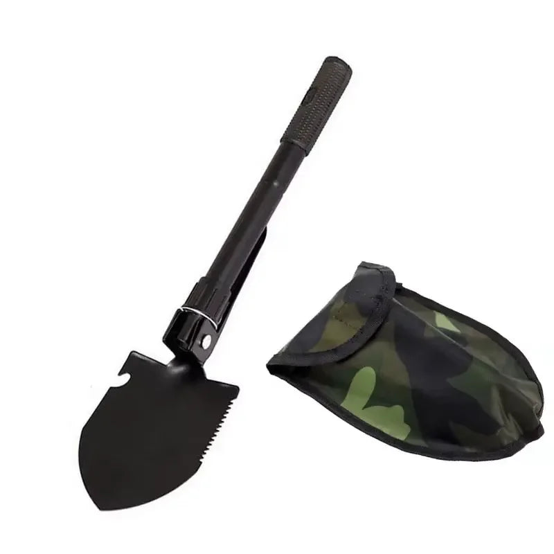 Multi-Function Foldable Camping Shovel Telescopic Survival Gear for Hiking Gardening Snow Removal and Outdoor Adventure