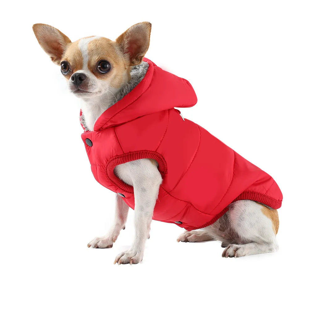 Warm Fleece Dog Coat Hoodie for Small Medium Dogs Winter Puppy Clothes Jacket with D-ring Thick Cozy Pug Dachshund Parka Costume