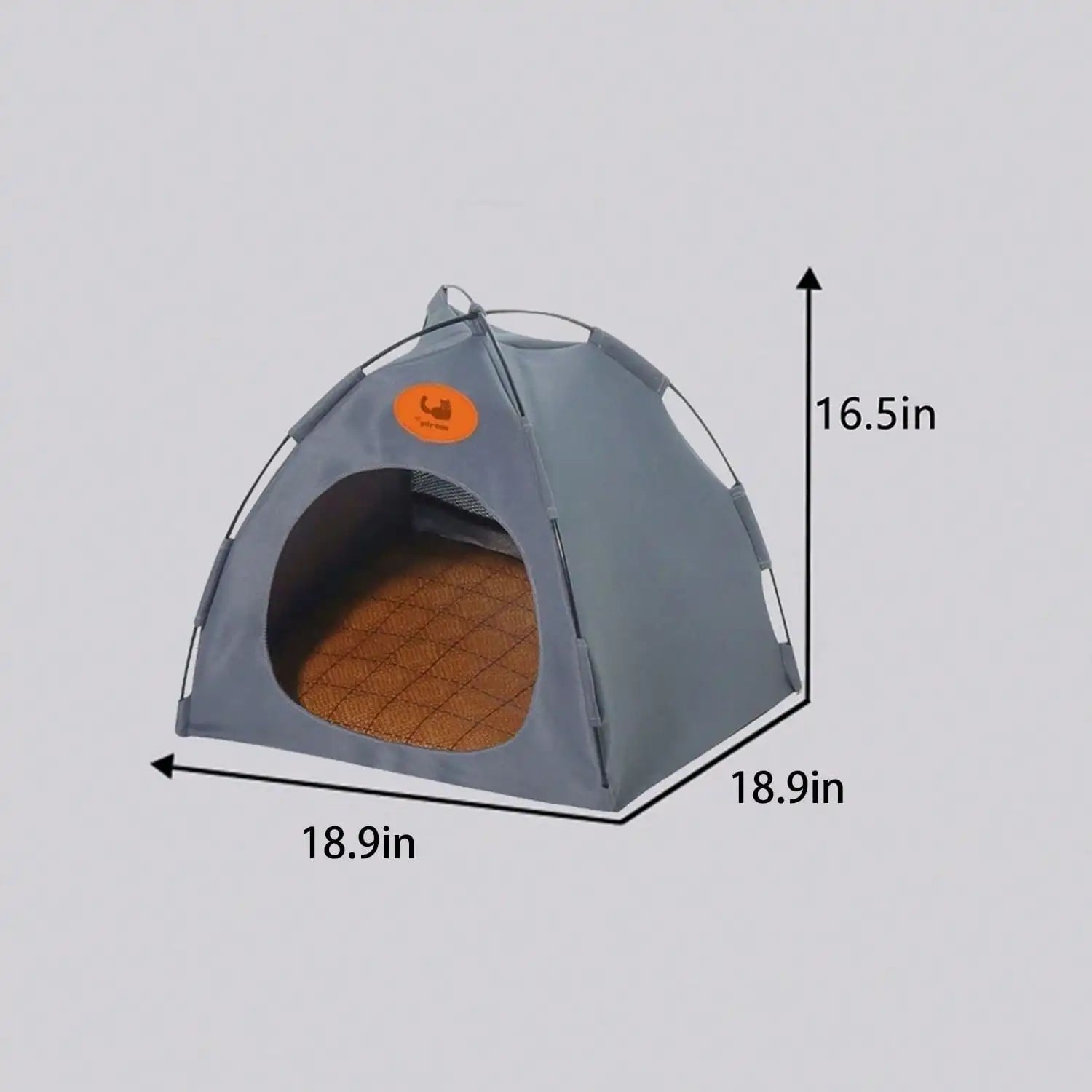 Pet Tent House Suitable for Indoor Small Dog House with Cooling Pad Photo Props Pet Tent House Bed Rattan Mat