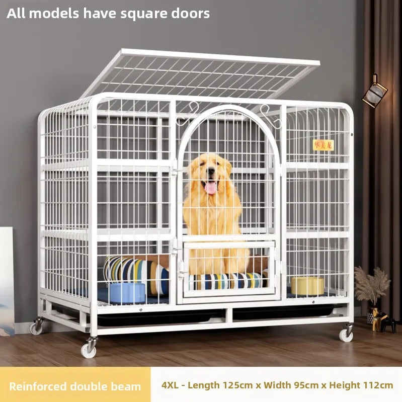 Indoor Dog Cage Large Medium Dog House with Toilet Golden Retriever Samoyed Border Collie Labr Retriever Pet Cage Fence