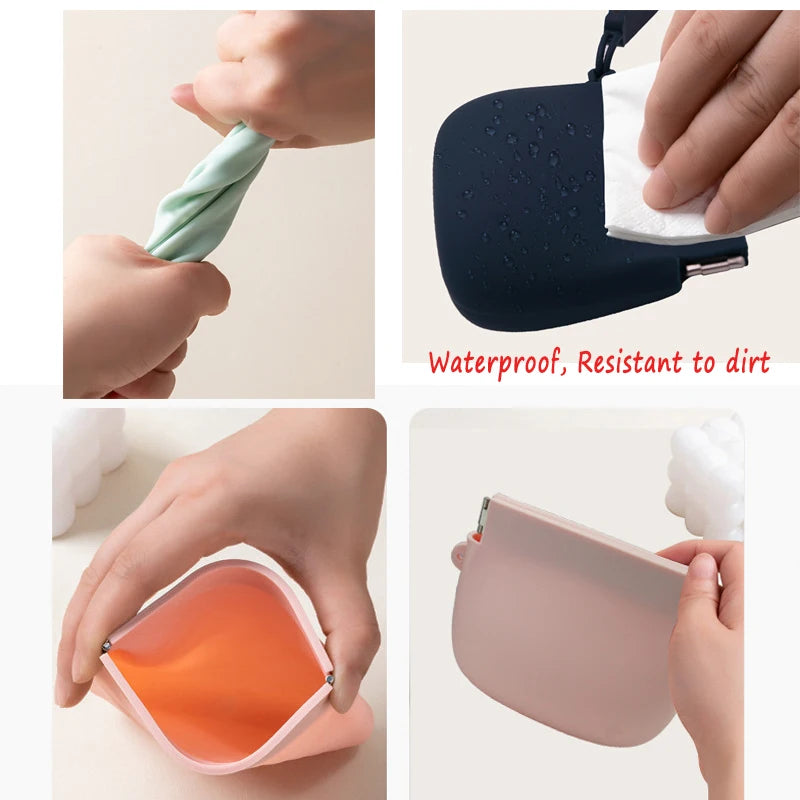 Soft Silicone Dog Treat Pouch, Auto-Closure Leakproof Pet Training Bag, Travel Snack Pouch for Dogs/Cats, Odorless Easy-Clean