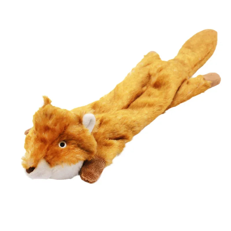 45/60CM Plush Pet  Dog Chew Toy with Squeaker Animal Shape for Small Medium Dogs Puppy Fox Wolfdog Squirrel Lion Tiger Leopard