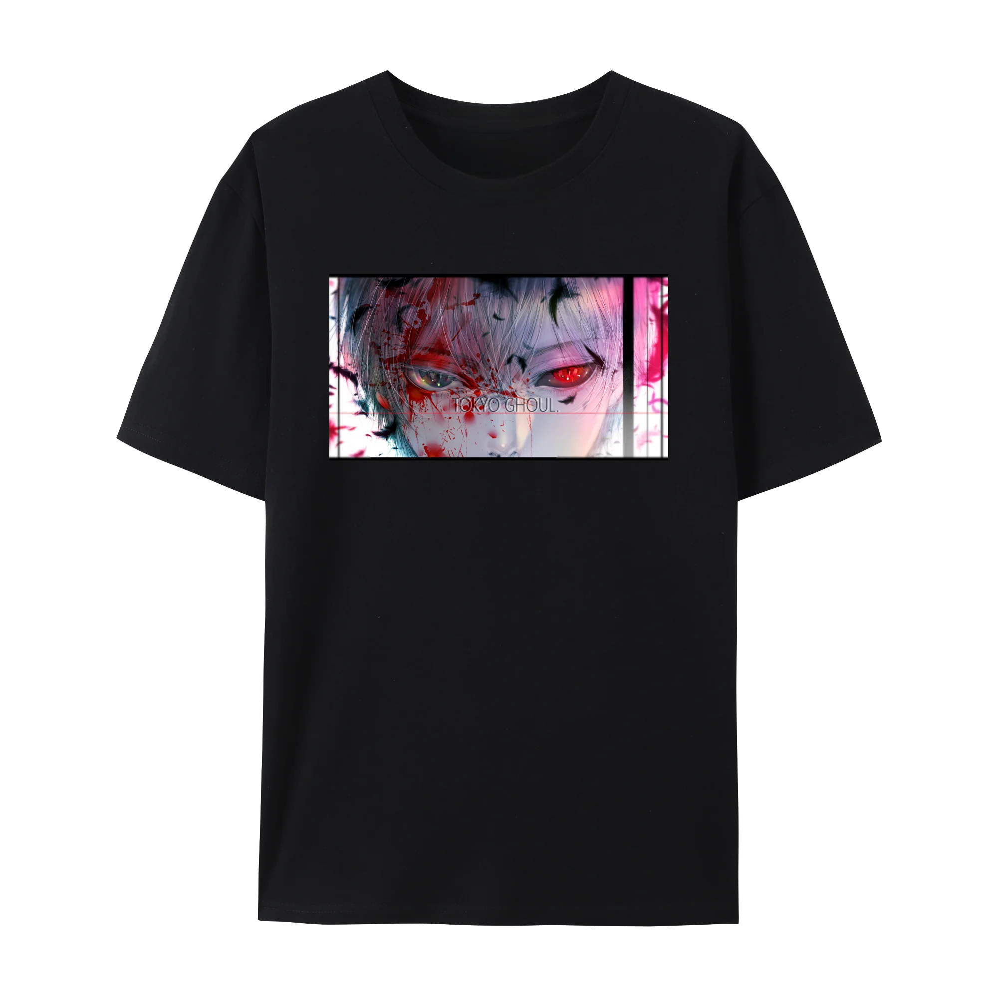 Tokyo Anime Ghoul Kaneki Ken Graphic Cotton T-Shirt, Japanese Anime  Short Sleeve Crewneck Shirt