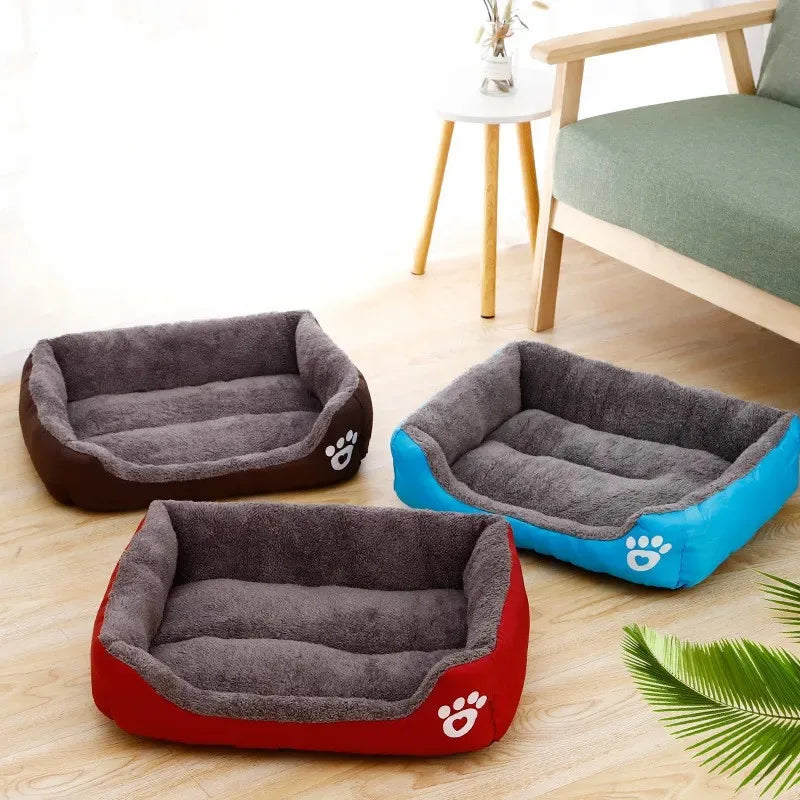 Pet Large Dog Bed Warm House Candy-colored Square Nest