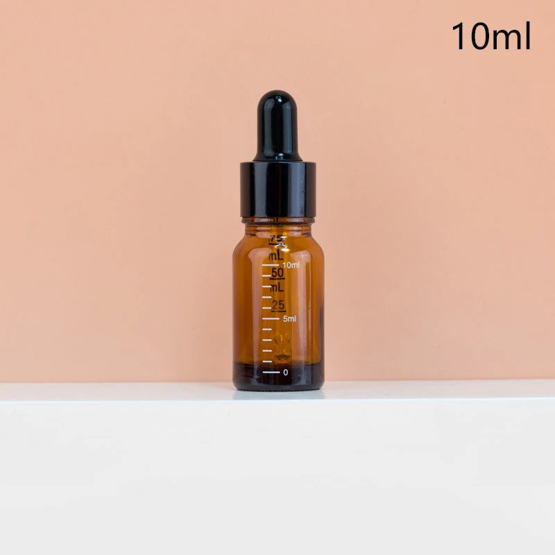 5ml-100ml Dropper Bottles With Scale Reagent Eye Drop Amber Glass Aromatherapy Liquid Pipette Bottle Refillable Bottles Travel
