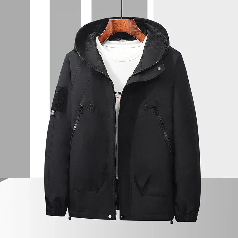 Outdoor mountain sports windbreaker  men's casual hooded jacket  new spring and autumn work jackets for both men and women