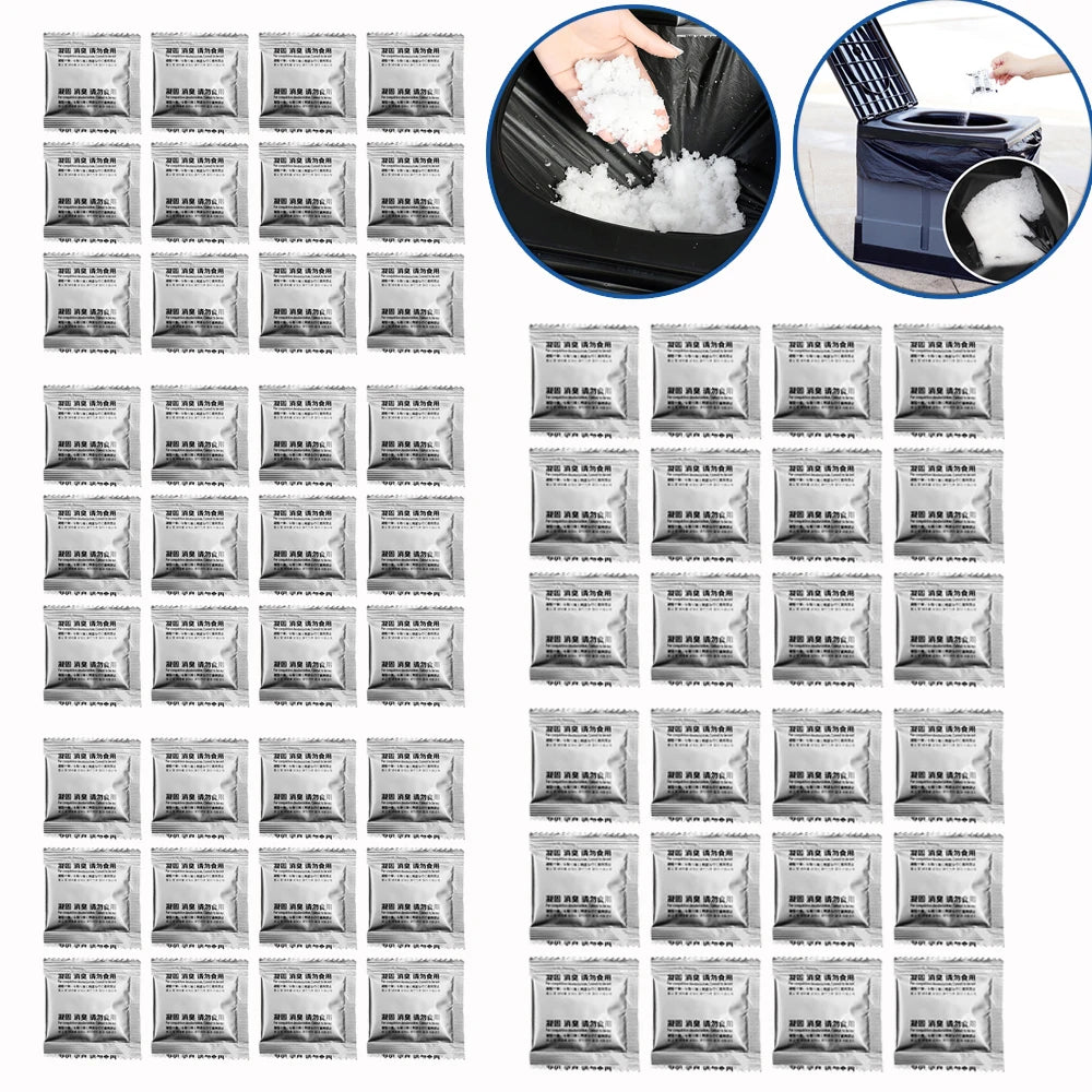 60-12Pcs Camping Toilet Chemicals Poo Gel Eco Absorbent Gel Portable Toilet Powder for Portable Toilet Outdoor Camping Hiking