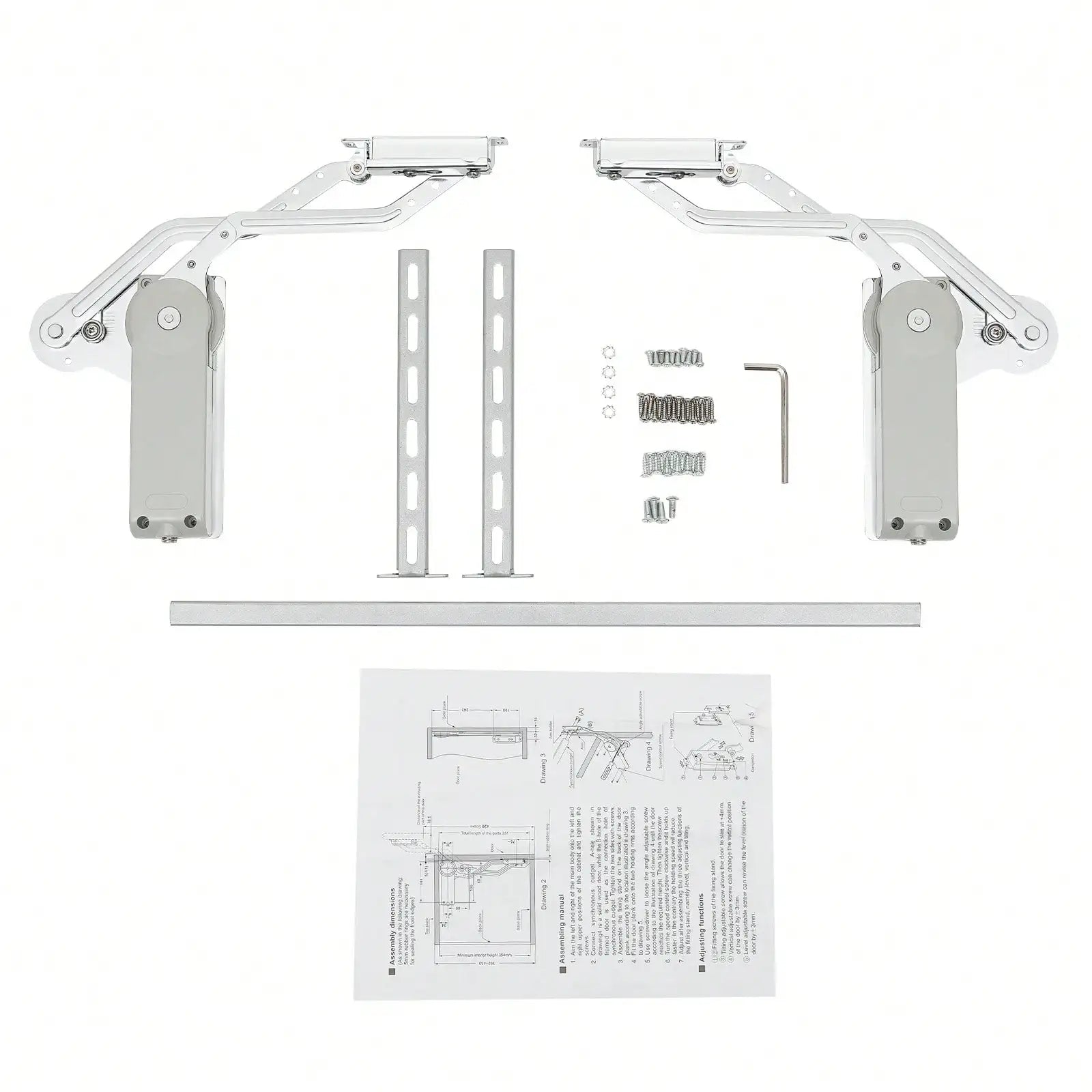 Hydraulic Buffer Cabinet Door Hinges Door Mount Adjustable Mounting Hinges W/Allen Key Hold Up To 8.82lbs