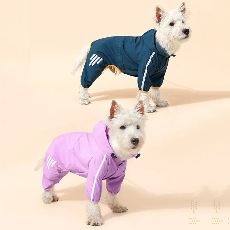 Outdoor Dog Clothing Raincoats Warm Windproof Raincoats Leisure Pet Reflective Strips Design Assault Suits Quick Drying Products