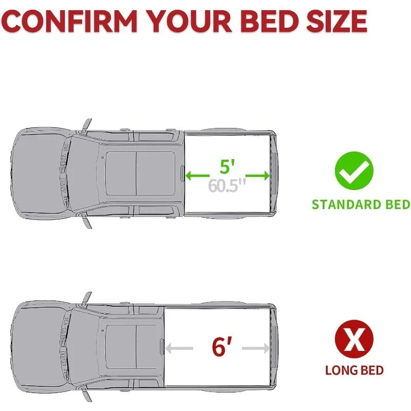 FRP Hard Tri Fold Truck Bed Tonneau Cover Fits For Toyota Tacoma 2024 2025 5 Ft Bed (Excl. Trail Edition) With Deck