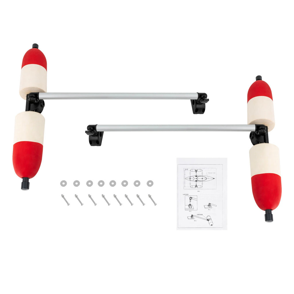 Marine Boat Kayak Red Durable Outrigger/Stabilizer System PVC and Aluminum for Most Kayaks and Canoes