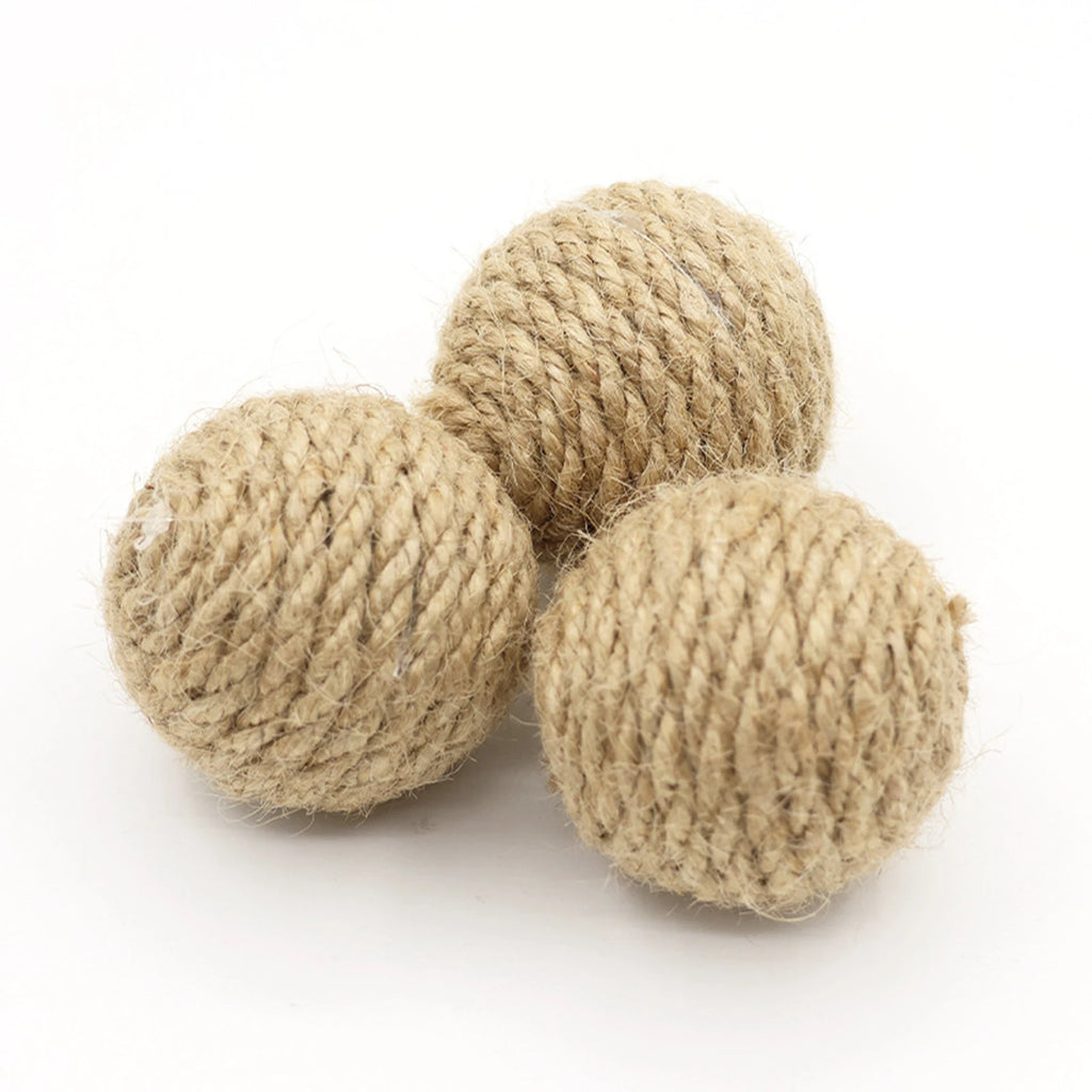 1 Pc Pet Cat Hemp Rope Ball Rolling Interactive Hand-woven Cat Scratching