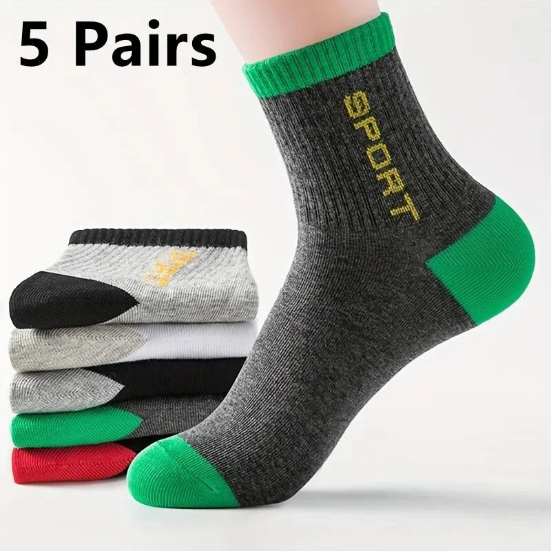 10/5/3pairs Breathable Con Sports Stockings Men Bamboo Fiber Autumn and Winter Men Socks Sweat Absorption Deodorant Business Sox