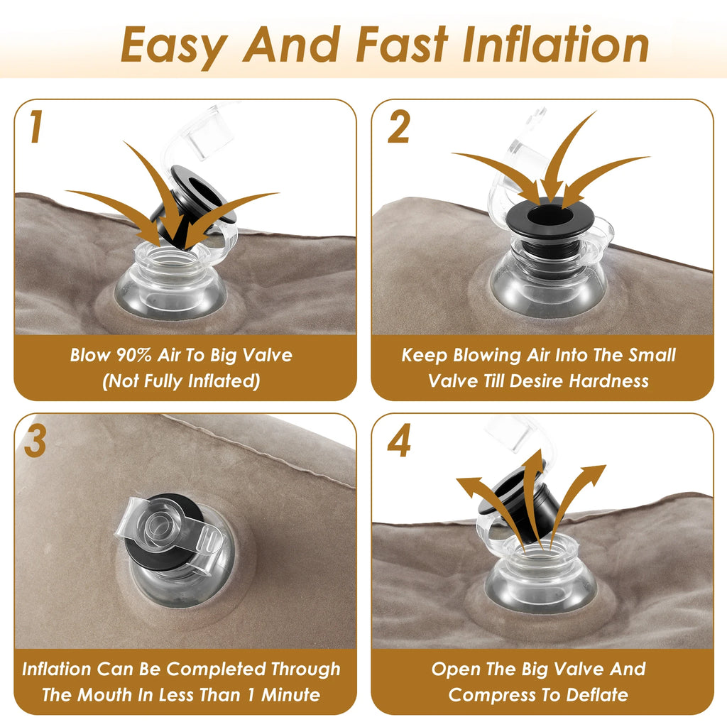 Inflatable Footrest Pillow PVC Flight Sleeping Footrest Rest Pillow 3 Layer Height Adjustable Car Bus Travel Foot Rest Pillow