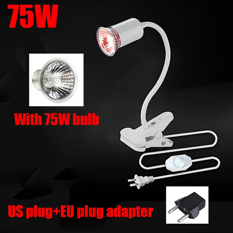 220V Turtle Basking Lamp With 25\50\75W UVA+UVB Full Spectrum Sun Lamp